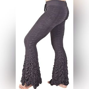 Ruched Bootcut Flare Pants — Charcoal Ruched Flare